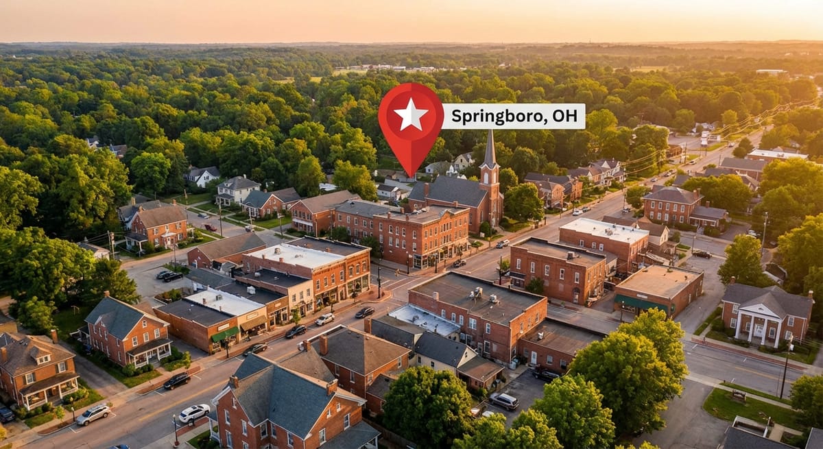 Springboro Ohio downtown — home of Flourishment, the only HOCATT in the Dayton area